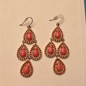 Stella and Dot pink statement earrings